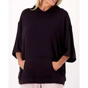 AnyBody Cozy Knit French Terry Hooded Poncho M/L